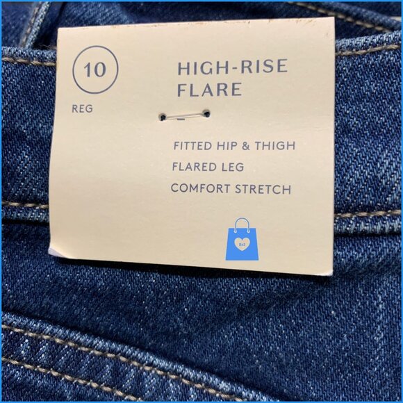 Size 10 - Womens High-Rise Flare Jeans - Universal Thread - Medium Wash - Picture 4 of 7